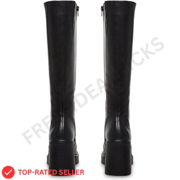 Brand New SOVANYOU Boots 8 Black Platform Chunky - Picture 4 of 4